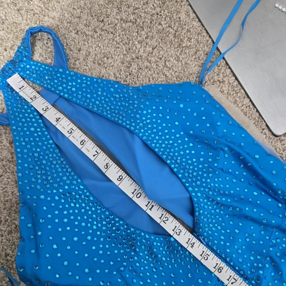 Johnathan Kayne Sky Blue Halter Mermaid Prom/Pageant Dress - Picture 13 of 14